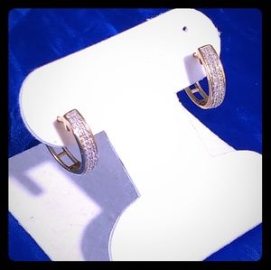 *SOLD! SOLD! Genuine Diamond Solid Gold Earrings!